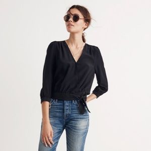 Madewell Black Silk Blouse-M